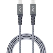 Cabo USB-C + USB-C I2GO 2m 3A Nylon Trançado Chumbo – I2GO PRO