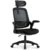 Cadeira de Escritorio Ergonômica Astra Preta com Apoio Lombar e Cabeça, Encosto Ajustável, Mesh Respirável