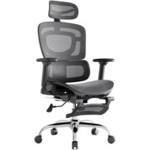 Cadeira De Escritório Ergonômica Mônaco Bt07 Luvinco Malha Respirável Com Suporte Lombar Adaptável Apoio Para Pés Retrátil Encosto Ajustável Seis Posições Suporta 200kg