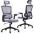 Cadeira de Escritório Ergonômica, Suporte de 150 kg, Encosto e Apoio de Cabeça Ajustáveis, Tela Transpirável e Confortável (cinzento)