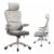 Cadeira de Escritório Python Fly XHOCB07 Ergonômica Branca e Cinza Com Estofado de Malha