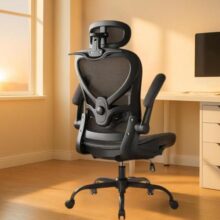 Cadeira de Escritório Secretária Presidente Ergonômica Giratória,Home Office, Encosto Reclinável, Apoio Lombar,Cabeça, Braços Ajustáveis, Gamer Preta,Conforto e Durabilidade Iwmabru