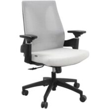 Cadeira Elements Helene Preta e Cinza claro Braços 3D