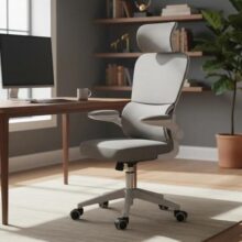 Cadeira Escritório Ergonômica Genebra G500 Luvinco Cor Cinza Com Suporte Lombar Estofado Mesh