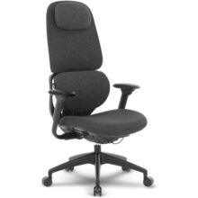Cadeira Escritório Ergonômica Presidente DT3 Caeli, em Têxtil Cashmere HY™; Reclino sincronizado;Suporte lombar tecnologia SpineSync™;Apoios braços 3D; Apoio de cabeça 2D;Certificada (Dark Grey)