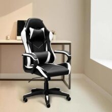 Cadeira Gamer Jogo Altura Regulável Cor Branco e Preto