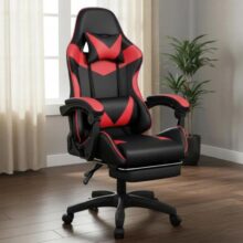 Cadeira Gamer Jogos Escritório Ergonômica Ajustável Apoio Pé – Led Tools