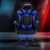 Cadeira Gamer Pctop Racer 1006 gamer ergonômica preta e azul com estofado de couro sintético