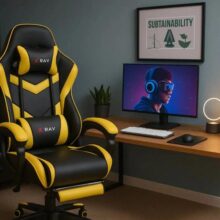 Cadeira Gamer Profissional Reclinável Apoio De Pés Cinza