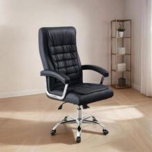 Cadeira Presidente De Couro Mola Ensacada Escritório 150kg