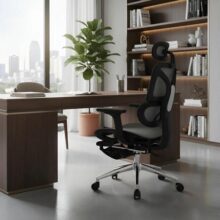 Cadeira Presidente Pontos De Massagem Executiva Diretor  – Preto – Couro Sintético