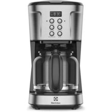 Cafeteira Elétrica Electrolux inox filtro permanente removivel capacidade 1,5L 38 xicaras função timer painel digital desligamento automatico ECM30 127v, cor aço escovado