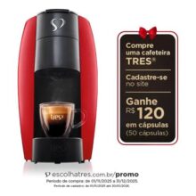 Cafeteira Espresso LOV Vermelha – TRES 3 Corações