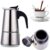 Cafeteira Italiana Aço Inox inoxidável com Alça Café Expresso Inoxidável Original (4 Xícaras)