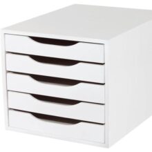 Caixa de Arquivo 5 gavetas, Mdf Branco – Souza & Cia, (Ref: 3306)
