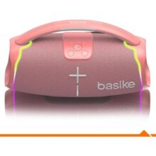 Caixa de Som Bluetooth Basike H61 100W Potência IPX6 Alto-Falante Hi-Fi Luz RGB Surround Portátil Resistente à Água (Laranja)