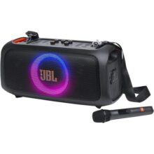 Caixa de Som, JBL, PartyBox On The Go Essential, Com Microfone, Bluetooth, Show de Luzes, À Prova de Respingos – 100W RMS