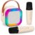 Caixa De Som Karaokê Com Dois Microfones Sem Fio Rgb Portátil Usb Com Conexão Bluetooth Efeitos De Voz Divertidos | Iluminação Led Multicolor Som Potente | Diversão Crianças Adultos Sem Fio Auto Tune