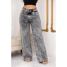 Calça Jeans Wide Leg Feminina Cintura Alta Sem Lycra Stillge