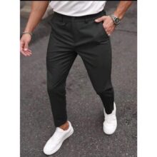 Calça Masculina Alfaiataria Italiana Corte Reto Social Aba