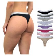 Calcinha Biquini Fio Dental Algodao Feminina Academia 6 Und