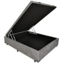 Cama Box Baú Casal Blindado Diversas Cores – (138x188x42) (Suede Cinza)