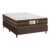 Cama Box Casal Colchão Molas Flora Marrom/Branco 138x188x60cm