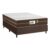 Cama Box Casal Colchão Molas Flora Marrom/Branco 138x188x60cm