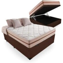 Cama Box Com Baú Casal + Colchão De Molas Ensacadas – Anjos – Classic 22x188x138cm