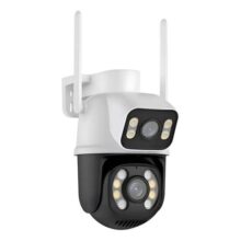 Camera A28 Prova D’agua Lente Dupla App Icsee cor branco e preto Estary Shop