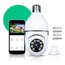 Câmera Lampada De Segurança Casenn Ip Wifi Com Visão Noturna Interna Externa App Yoosee Espiã 360º Cor Branco