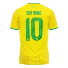 Camisa Brasil Amarela Lançamento Futebol Personalizada Adult