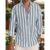 Camisa Masculina De Manga Comprida Com Botões E Listrada