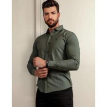 Camisa Social Masculino Manga Longa De Botão Algodão Premium