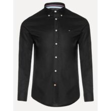 Camisa Tommy Hilfiger Regular Fit Classic Collar Preta