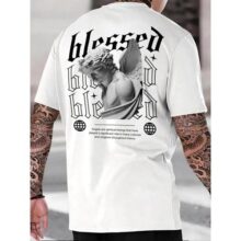 Camiseta Masculina Streetwear Camisa Algodão Blessed Slim