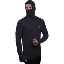 Camiseta Skube Com Máscara e Capuz Proteção UV 50+ Dry Fit Segunda Pele Térmica Tecido Termodry Manga Longa Dedeira