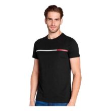 Camiseta Tommy Hilfiger Two Tone Chest Stripe Preta