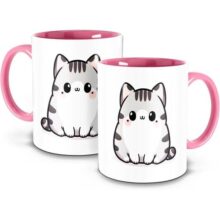 Caneca Alça e Inter/Rosa Gatinh Gordinho fofo