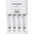 Carregador de bateria Panasonic BQ-CC17SBA eneloop Advanced Individual com 4 luzes indicadoras de carga LED, branco
