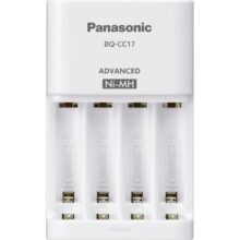 Carregador de bateria Panasonic BQ-CC17SBA eneloop Advanced Individual com 4 luzes indicadoras de carga LED, branco