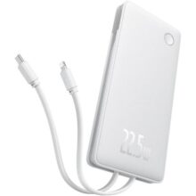 Carregador Portátil Baseus Digital Display Power Bank carregamento rápido 15W/20W/22.5W (Branco 22.5W, Milliamp Hours, 10000)