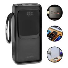 Carregador Power Bank Turbo Rápido 30000mah Portátil Usb-c Cor Preto