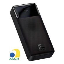 Carregador Rápido Portátil Power Bank Baseus 20000 Mah 15w Cor Preto