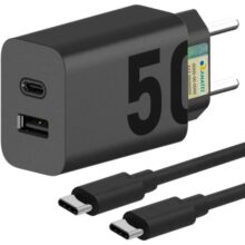 Carregador Super Turbo 50W Ultra Rápido Tipo C Com Carregamento Rápido Power Delivery + Cabo Tipo C Compatível Com To