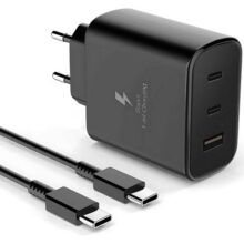 Carregador Turbo 120W Com 3 Entradas USB-C 65W+30W USB 25W, Acompanha Cabo Tipo C, 1 Metro, Homologado Anatel