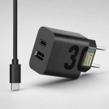 Carregador Turbo 30W USB-C – Potência Ultra Rápida com Cabo Tipo-C para Tipo-C Incluso – Compatível com iPhone 15, iPads, Samsung e Dispositivos USB-C – LAGUS IMP.