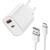 Carregador Turbo 40W – Bivolt – Com Cabo de Carregamento Rápido USB-C Para Tipo-C de 1M (Branco)