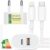 Carregador Turbo 40W Compatível iPhone X Xr 8 11 12 13 14 Plus Pro Max iPad Duas Entradas USB e USB-c Tipo C Com Cabo Tipo C Lightning Carga Rápida Tecnologia POWER DUO