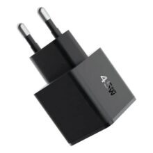 Carregador Turbo 45w Qcy Mini Gan Gn101 Usb-c Original Anatel Cor Preto